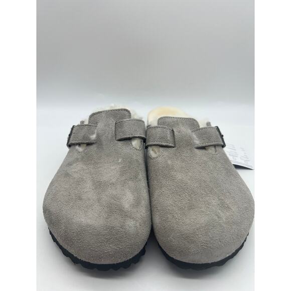 Birkenstock Boston Shearling Stone Coin Suede Leather Men's Size 9 New - Picture 10 of 16